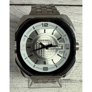Men's Diesel Watch DZ-5121 Chunky Square Silver Stainless Steel